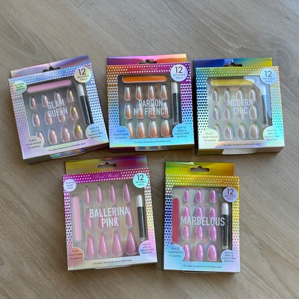 Colorful Reusable Nail Set/Lot of 5